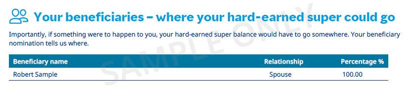 2025 annual statement - your beneficiaries sample