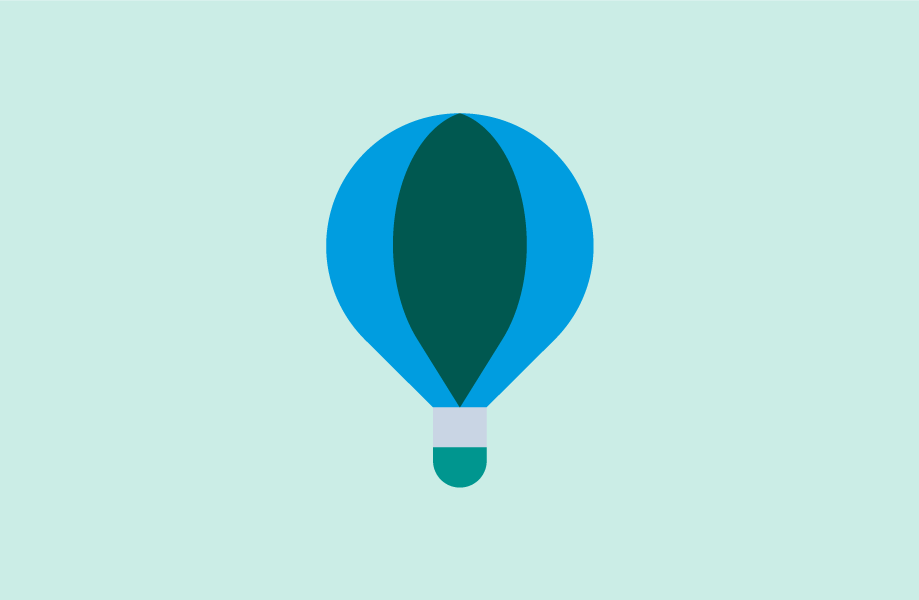 Simple illustration of a hot air balloon